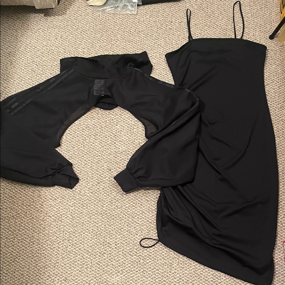 Adidas Strapless Black Dress with Bolero